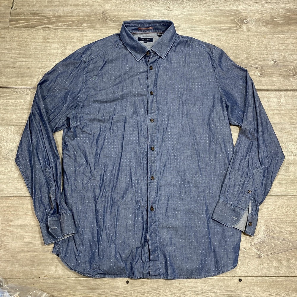 Ted Baker Men's Blue Button-Down Casual Shirt